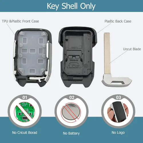 Miniatura 5 de Horande - Funda de reemplazo para llavero de GMC Acadia Terrain 2017 2018 2019 2020 2021, llavero de entrada sin llave