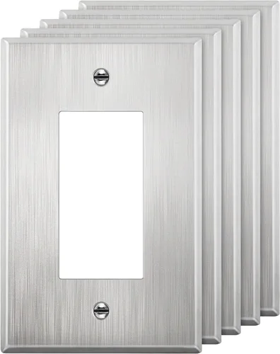 Miniatura 27 de LIDER Placa decorativa de pared de metal para interruptor o receptáculo, cubierta de salida de acero inoxidable, resistente a la corrosión
