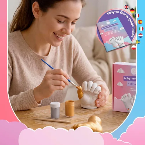 Miniatura 4 de chuckle Kit de fundición de huellas de manos y pies de bebé, juego de regalo de moldeo 3D, recuerdos, recuerdos, mano o pie para niños o recién