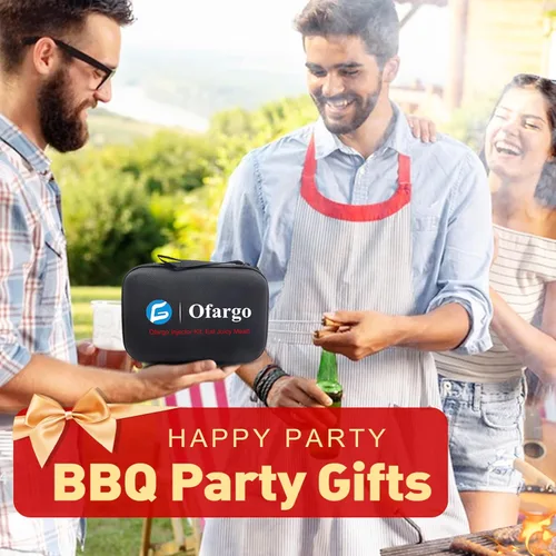 Miniatura 7 de Ofargo Jeringa Inyectora de Carne de Acero Inoxidable con 4 Agujas de Marinado y Estuche de Viaje para Parrilla Ahumadora de BBQ, regalos