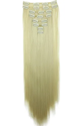 Miniatura 11 de CAISHA XXL - Juego de 8 extensiones de cabello con clip de 24 pulgadas, extensiones de cabello lacio rojo burdeos CES10