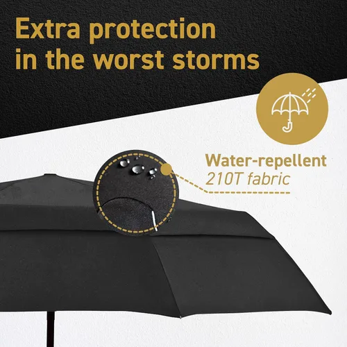 Miniatura 4 de Windproof Travel Umbrellas for Rain - Lightweight, Strong, Compact with & Easy Auto OpenClose Button for Single Hand Use - Double Vented Canopy for