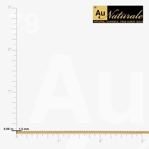 Miniatura 4 de Collar de cadena Franco de oro amarillo de 14 quilates de 0.059in para hombres y mujeres (18, 20, 22, 24, 26 o 30 pulgadas)