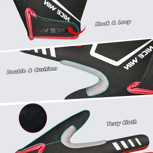 Miniatura 5 de NICEWIN Cycling Bike Gloves Men Women, Padded Anti-Slip Mountain Bike Gloves, Touch Screen Full Finger Road Bicycle Biking Gloves