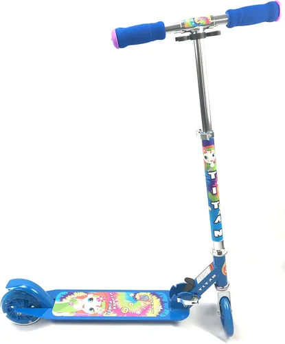 Miniatura 2 de Titan Flower Power Princess - Patinete plegable de aluminio para niñas con ruedas con luz LED (edad 5 + años), color azul Patinete Princesa Azul