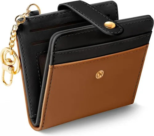 Miniatura 46 de Jogjam Cartera pequeña para mujer, Rfid delgada y compacta para tarjetas de crédito, billetera plegable de piel sintética, bolsillo con cremallera