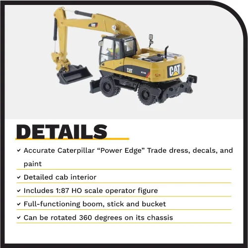 Miniatura 4 de Diecast Masters Excavadora de ruedas Caterpillar M318D HO Series Vehículo