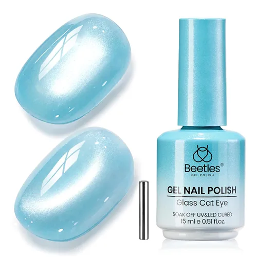 Miniatura 34 de Beetles - Esmalte de uñas de gel ultravioleta semipermanente sin HEMA de alto brillo para manicura francesa y arte de uñas, frasco a juego, blanco F