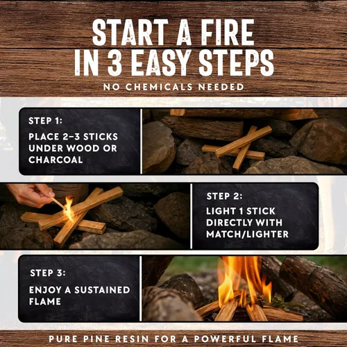 Miniatura 6 de Billy Buckskin - Palitos de fuego de madera de fatwood de 10 libras, 100% naturales, para fogatas, chimeneas, barbacoas, estufas de leña, fácil