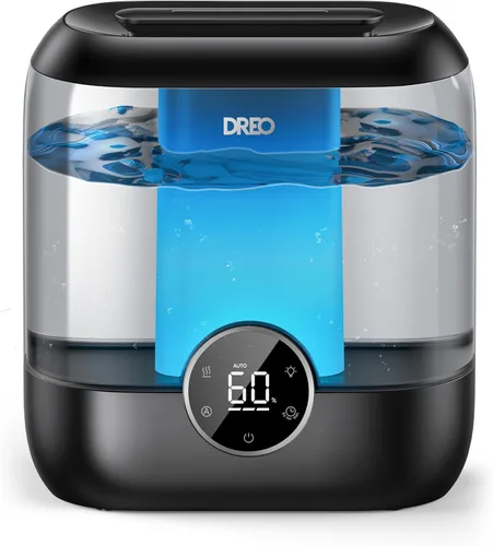 Dreo Humidificadores de llenado superior de 6 L para dormitorio, tiempo de funcionamiento de 60 horas, 28 dB, silencioso, humidificadores de aire de