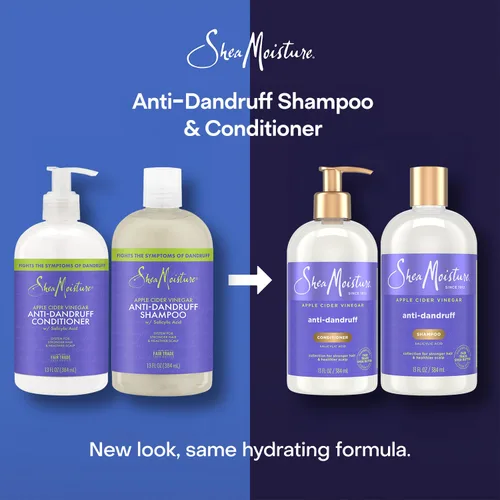 Miniatura 7 de SheaMoisture Champú y acondicionador anticaspa – Vinagre de sidra de manzana, manteca de karité, ácido salicílico al 3% para aliviar la picazón