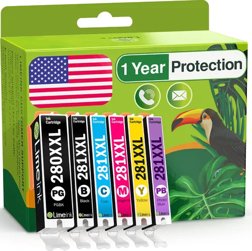 Limeink Cartucho de tinta de repuesto compatible para impresoras PGI-280XXL CLI-281XXL 280 XXL 281XXL para impresoras Canon Pixma TS8100 TS8120