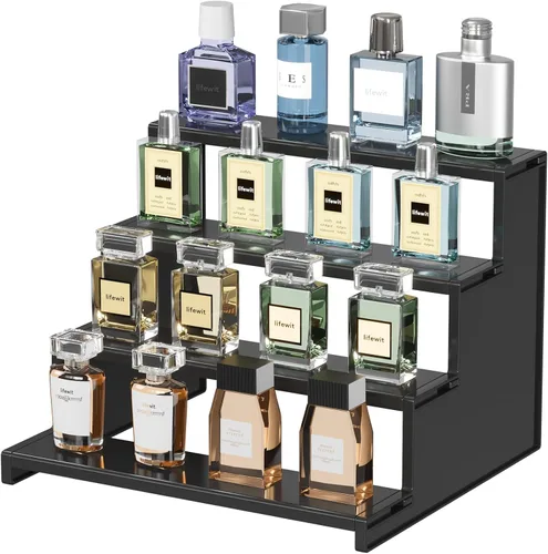 Miniatura 8 de Lifewit Organizador de Colonia para Hombres, Soporte de Perfume de Plástico de 4 Niveles, Montaje sin Herramientas, Estante de Exhibición