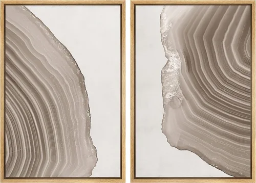 Miniatura 58 de IDEA4WALL Lienzo enmarcado para pared, juego de arte Bauhaus dorado de mediados de siglo, patrón de cuadrícula moderna, ilustraciones con formas