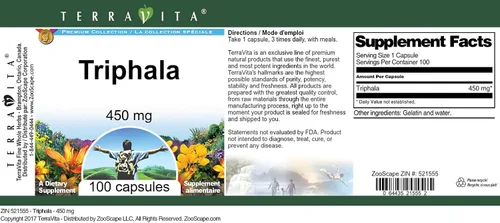 Miniatura 3 de Triphala - 450 mg (100 Cápsulas, ZIN: 521555)