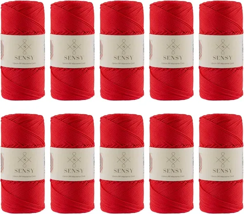 Miniatura 37 de Sensy - Cuerda de poliéster de 0.059 in y 164 yardas, cuerda de poliéster 100% polipropileno, cordón de macramé de 0.059 in, cuerda de ganchillo