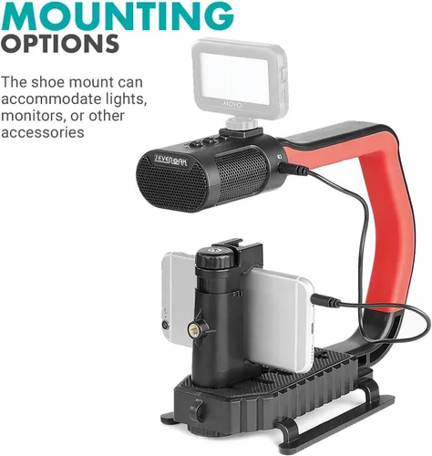 Miniatura 7 de Movo micrig Extreme Sport Edition – Mango de vídeo con micrófono estéreo integrados, Parabrisas, & Fisheye Lente para iPhone 5, 5 C, 5S, 6, 6s, 7
