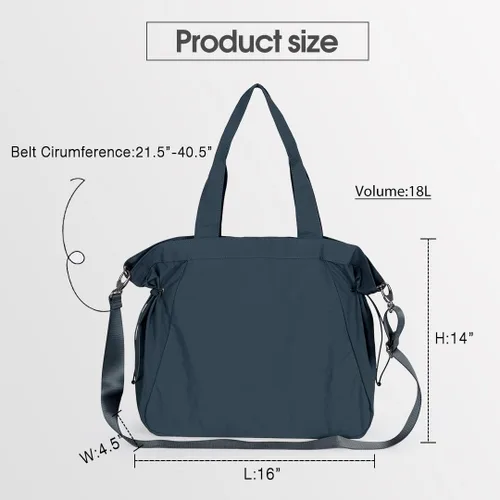 Miniatura 6 de ASLABCREW Bolsa de mano para mujer, 18L con cincha lateral con correa ajustablebolsa de mano extra, bolsa de hombro ligera