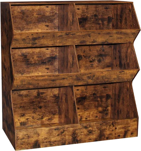 DINZI LVJ Organizador de almacenamiento de juguetes, estantería para niños, armario de almacenamiento de juguetes de madera, estantería para niños