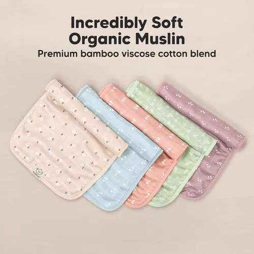 Miniatura 4 de KeaBabies Paños de Eructo de Muselina de Algodón para Bebé Niño, Niña - Paquete de 5 Paños Suaves y Absorbentes para Eructar de Bebés, Toallas