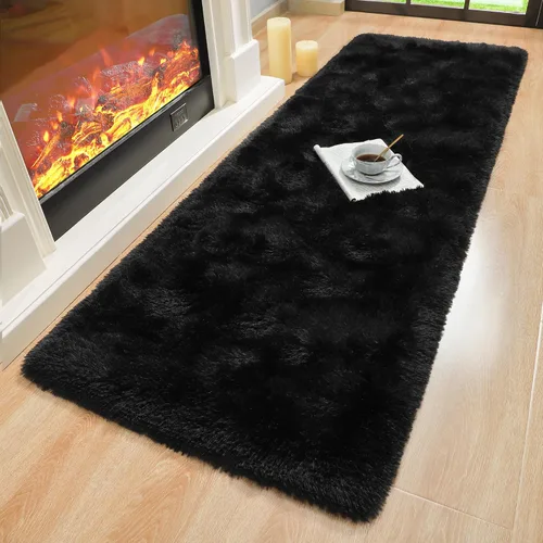 Miniatura 7 de Foxmas Alfombra Runner Suave para Dormitorio y Sala de Estar, 2x6 Pies Alfombras de Área Esponjosas Shag Alfombra de Cabecera para Habitación
