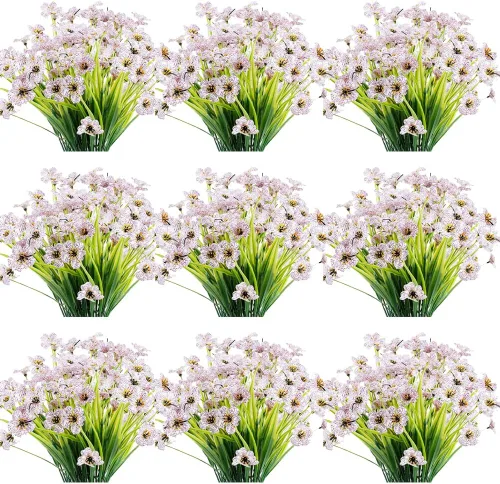 Miniatura 23 de JEMONG - 20 paquetes de flores artificiales para exteriores, resistentes a los rayos UV, flores falsas que no se decoloran, plantas de plástico