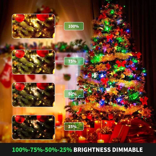 Miniatura 7 de XUNXMAS Luces de Navidad con 300 luces LED de 108 pies que cambian de color con blanco cálido y multicolor, 11 modos, impermeable, conectable, tira