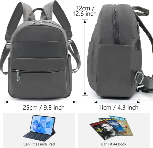 Miniatura 3 de PS PETITE SIMONE Mochila pequeña para mujer, minilatera, mochila casual a la moda, Gris, Casual