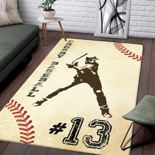 Alfombra deportiva para jugador de béisbol, alfombra deportiva para dormitorio, 2 x 3, 3 x 5, 4 x 6, 5 x 8, antideslizante, para pasillo, deportes,