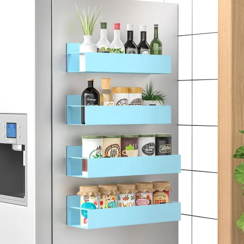 Miniatura 33 de HuggieGems Paquete de 4 Organizadores Magnéticos de Almacenamiento de Especias para Refrigerador y Horno, Organizadores y Almacenamiento Gris