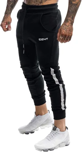 Wangdo Pantalones deportivos ajustados para hombre, pantalones de entrenamiento para gimnasio, pantalones deportivos cónicos, pantalones deportivos