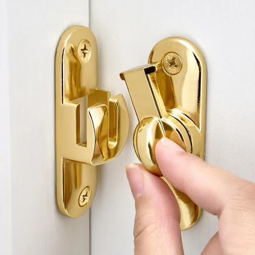 Miniatura 10 de INIRET Paquete de 2 cierres blancos para puerta de granero, cerradura de puerta de 90/180 grados, herrajes para puerta abatible, cierre de puerta