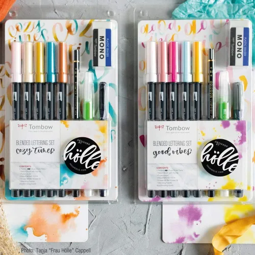 Miniatura 4 de Tombow El juego de letras mezcladas incluye 5 bolígrafos ABT, 1 lápiz mono, 1 borrador mono, 1 fuenosuke, 1 cepillo de agua, paleta de mezcla y guía