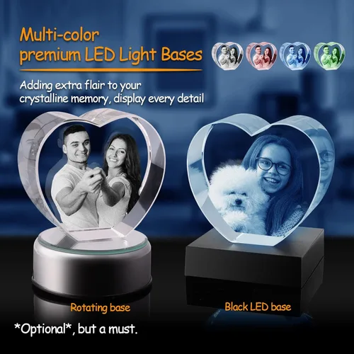 Miniatura 5 de Foto de cristal 3D, regalo personalizado. Regalos personalizados para papá y mamá, él, ella, esposa y marido. Regalos de imagen personalizados