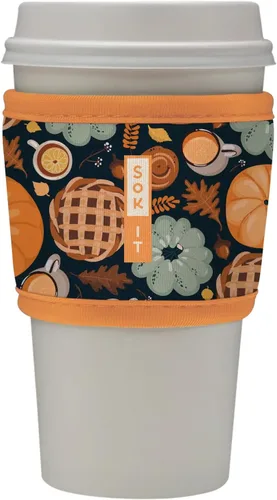Miniatura 117 de Sok It HotSok Coffee & Tea - Funda de neopreno con aislamiento reutilizable (floral abstracto)