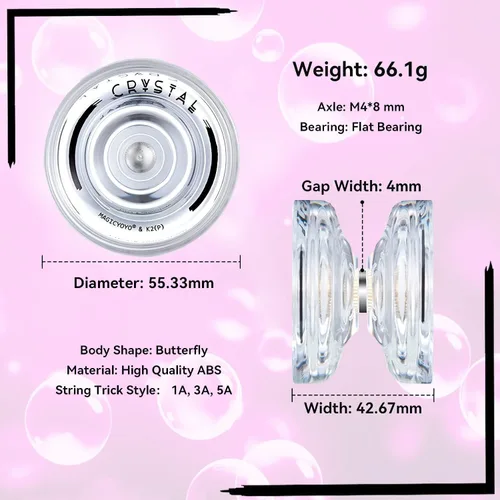 Miniatura 7 de MAGICYOYO Yoyos N11 Professional Unresponsive, paquete de 2 unidades – K2 Crystal Responsive Yoyo para niños, Yoyo de aleación de metal Pro Yoyo