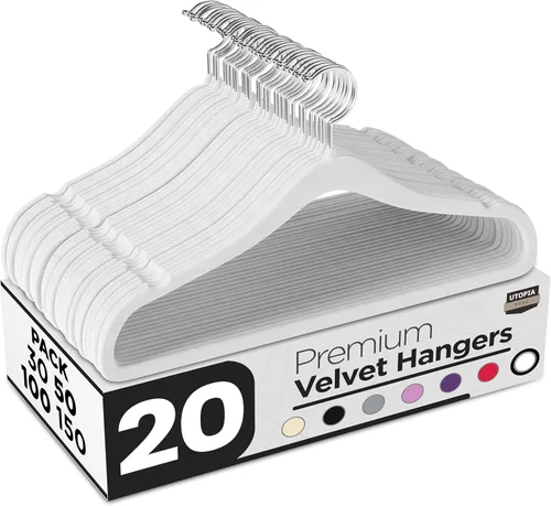 Miniatura 35 de Utopia Home Velvet Hanger - Paquete de 100 perchas delgadas antideslizantes de lujo para pantalones y abrigos, perchas fuertes que ahorran espacio