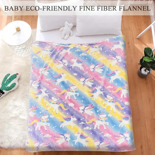Miniatura 3 de Manta de unicornio que brilla en la oscuridad para niñas, regalos de unicornios, juguetes para niñas, manta suave para edades de 2, 3, 4, 5, 6, 7