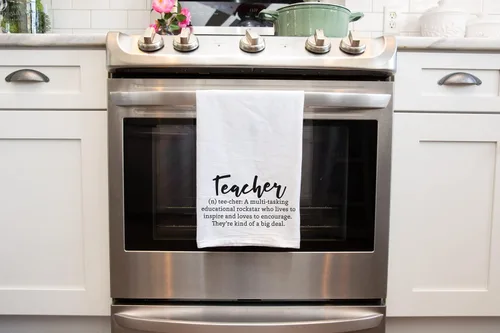 Miniatura 3 de Toalla de cocina hecha a mano para profesores, definición de profesor, toalla de mano 100% algodón para apreciación del profesor, 28 x 28 pulgadas