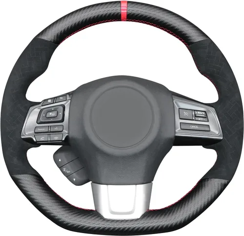 Miniatura 32 de MEWANT Funda de volante de automóvil transpirable cosida a mano para Subaru WRX 2015-2021 / WRX STI 2015-2021, accesorios para volante Subaru WRX