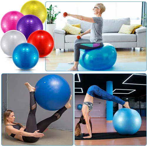 Miniatura 6 de Jexine Pelota de yoga, pelota de ejercicio de PVC, estabilidad, equilibrio, silla de bola de yoga, bomba rápida para entrenamiento físico, embarazo
