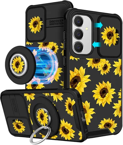Miniatura 25 de Funermei Funda para teléfono Samsung Galaxy A15 5G - [2 en 1] Funda para teléfono de mujeres lindas chicas, diseño femenino de mariposa negra