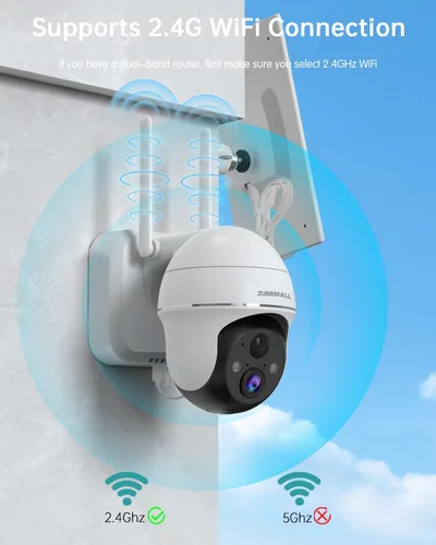 Miniatura 5 de ZUMIMALL Cámaras de seguridad solares inalámbricas para exteriores, visión de 360°, cámara inalámbrica para exteriores, alimentación solar, WiFi