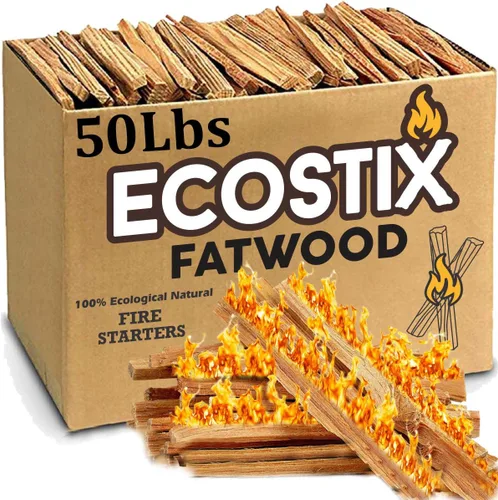 Miniatura 9 de EasyGoProducts Eco-Stix Fatwood Astillas Encendedor de Fuego Palitos de Leña 100% Orgánico Iniciador de Fuego para Estufas de Leña, Chimeneas, 02
