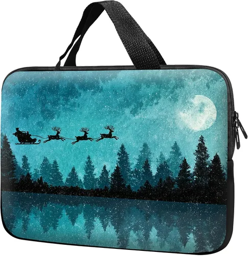Miniatura 21 de Funda para laptop con asa de 10 pulgadas, impermeable, diseño de lentes de sol de alpaca, funda para computadora compatible con MacBook Air, Pro