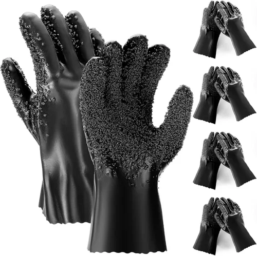 Miniatura 10 de Teenyyou 2 pares de guantes extendidos de serpiente, antideslizantes y reutilizables, de PVC, resistentes a la abrasión, limpieza de drenaje
