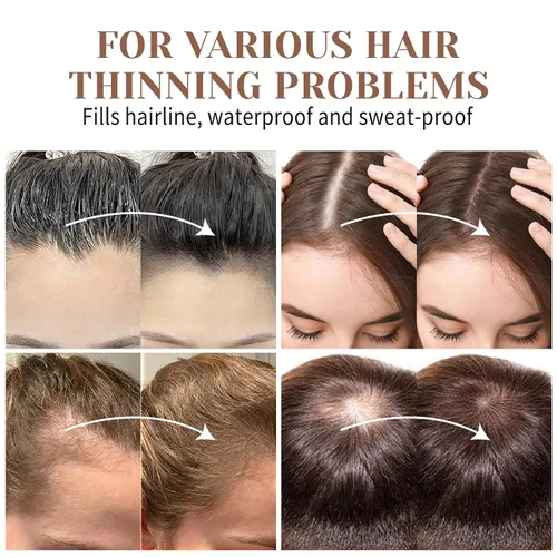 Miniatura 8 de Polvo de línea capilar al instante, rellena polvo fino o de retoque de raíz, adelgazamiento del cabello al instante más grueso para retoque