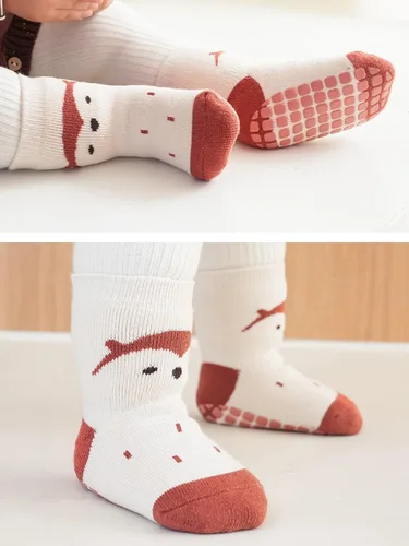 Miniatura 6 de Calcetines antideslizantes para bebés y niños pequeños, cálidos, gruesos, antideslizantes, calcetines para niñas y niños, recién nacidos, 5 pares