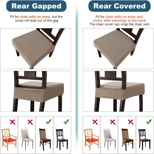 Miniatura 3 de Genina Fundas de asiento impermeables para sillas de comedor, fundas impermeables para sillas de comedor