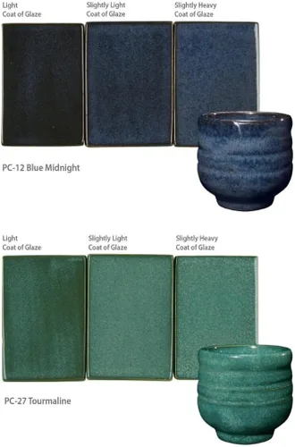 Miniatura 6 de AMACO Potter's Choice High Fire Glazes - Esmalte de 6 pintas, paquete de clase No. 3, 6 colores surtidos, cono de fuego medio alto en capas 5-6 (PC)